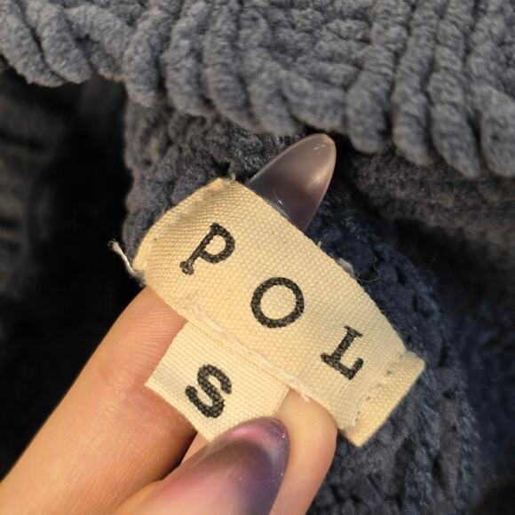 POL Distressed Chunky Knit Mock Neck Sweater Whimsigoth Grunge Chenille Small - Picture 7 of 8